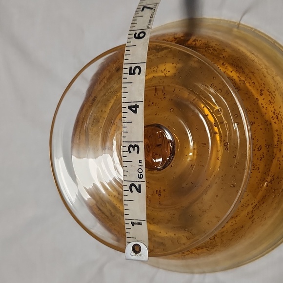 Art Blown bubbled Glass Amber Bowl - Picture 8 of 10